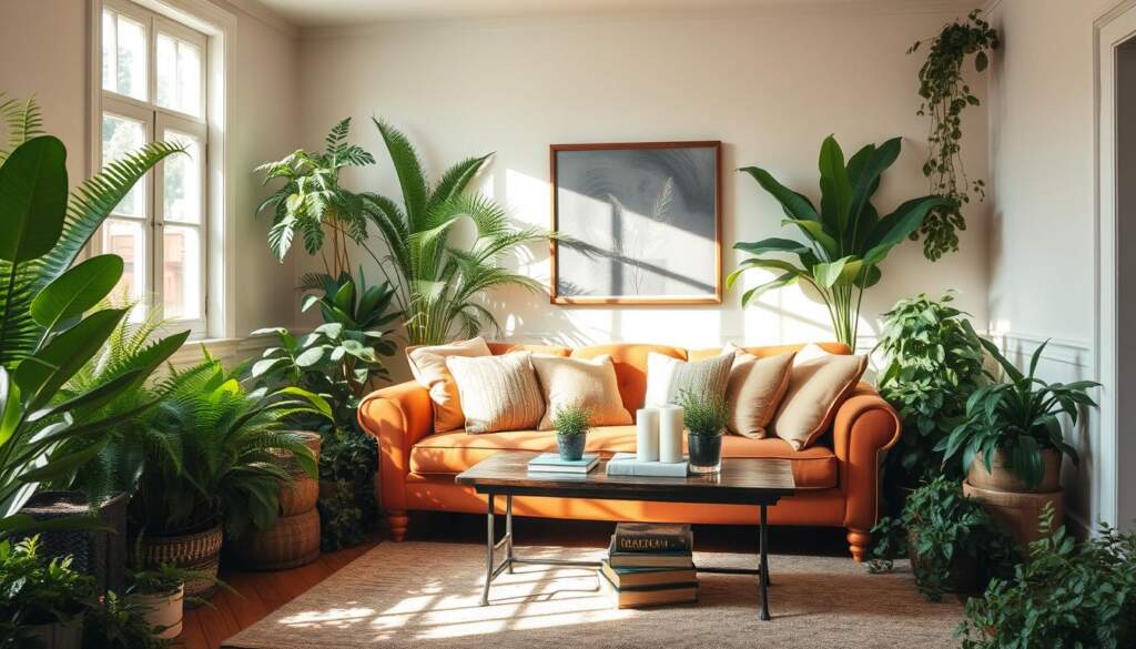 Add life to interiors with greenery and thrifted furniture